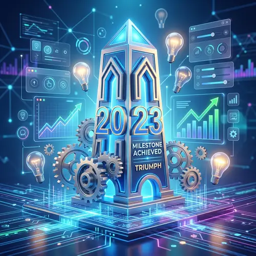 Triumphant 2023 Milestone Marker in Digital Environment