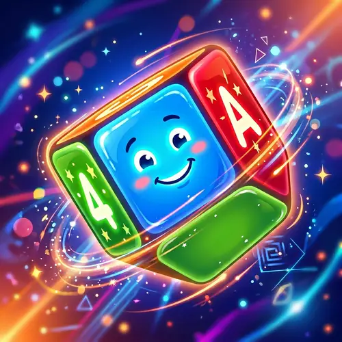 Animated Cube with Four Distinct Faces