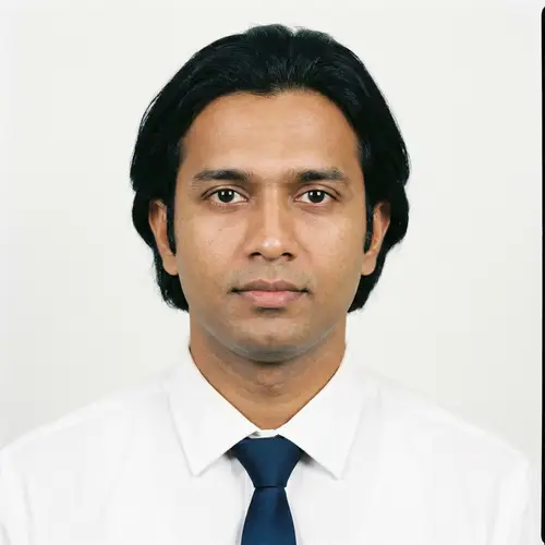 Formal Passport Style Photograph of South Asian Mid-30s Man