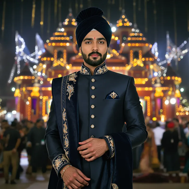 Modern Sherwani with Bengali Motifs for Celebrations Modern Sherwani with Bengali Motifs for Celebrations