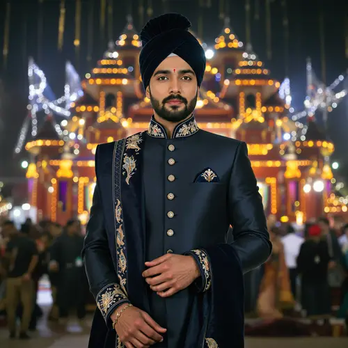 Modern Sherwani with Bengali Motifs for Celebrations