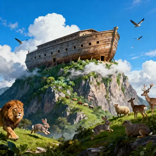 Majestic Ancient Ark on a Mountain Peak