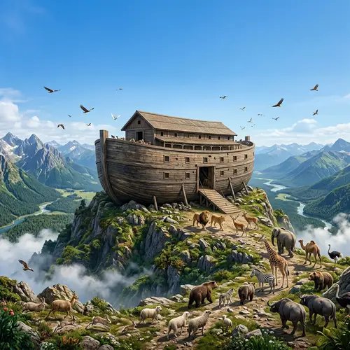 Majestic Ancient Ark on a Mountain Peak
