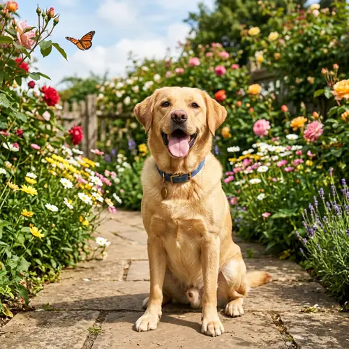 Medium-Sized Labrador Retriever Enjoying Bright Afternoon Sun