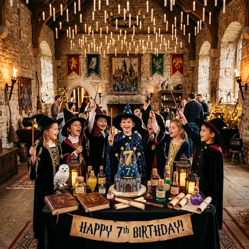 Medieval Castle 7th Birthday Party with Magical Wizardry Theme