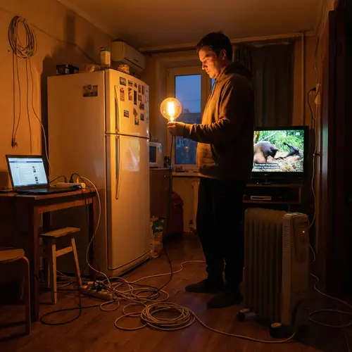 Person with Electrical Energy in Room of Appliances