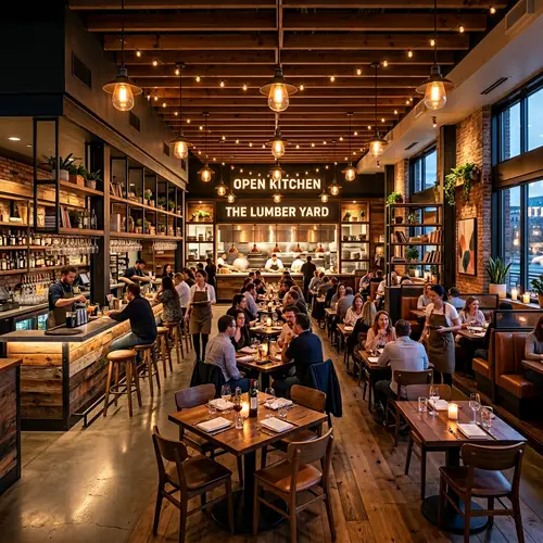 Modern Restaurant Interior with Warm Lighting