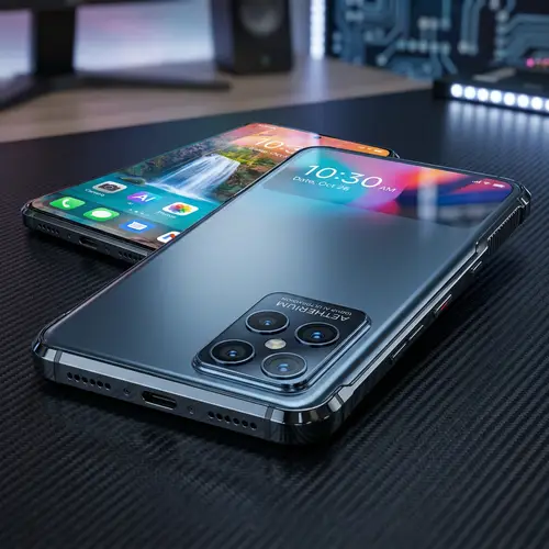 Futuristic Smartphone Concept with High-Resolution Display and Quad Camera Setup