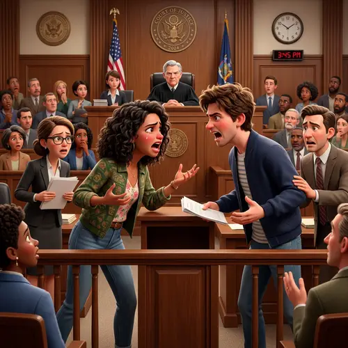 Disney Pixar Style Courtroom Argument Animation