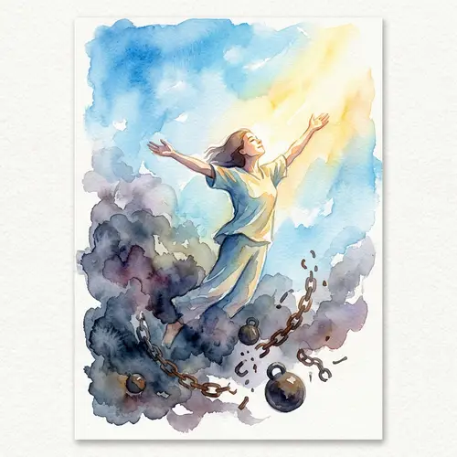 Overcoming Addiction: Symbolic Watercolor Art