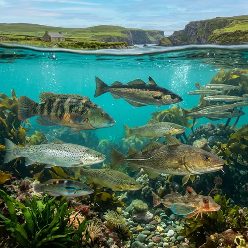 Diverse Variety of Colorful Irish Fish in Crystal Clear Waters