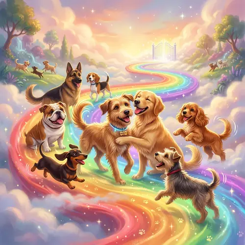 Dog Reunites at Rainbow Bridge: Heartwarming Scene