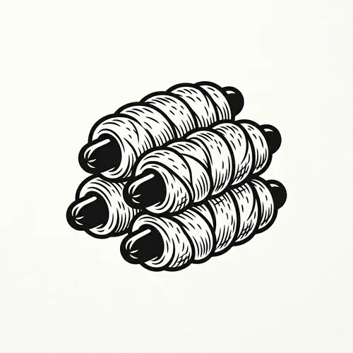 Minimalistic Sausages in Dough Logo Design