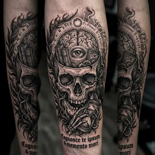 Dark Tattoo Design on Perception and Mortality