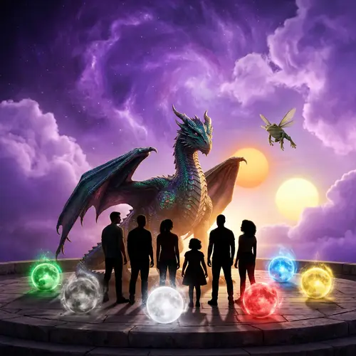 Majestic Dragon Silhouettes in Mystical Setting | Fantasy Adventure