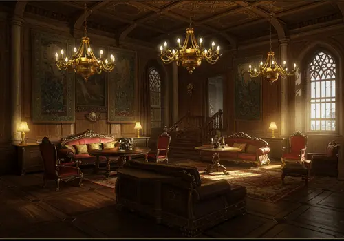 Steampunk Medieval Castle Interior Art