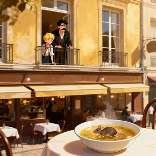Funny Scene with Two Guys at a Restaurant Window