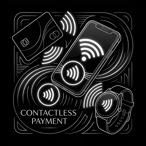 Contactless Payments Contours | Elegant 7x7 cm Image