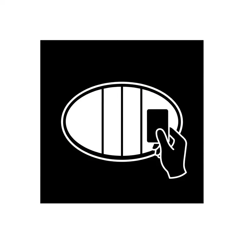 Black and White Minimalist 7cm Square Image | Hand Holding Card