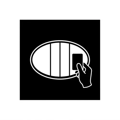 Minimalist Black and White Square Image | Human Hand Holding Card