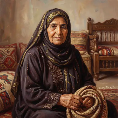 Portrait of a Qatari Woman in Traditional Dress
