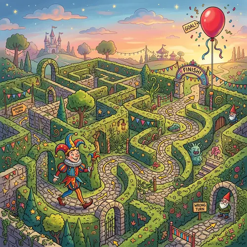 Joker Maze Adventure: Navigating Paths to Reach the Balloon