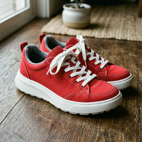 Stylish Red Lace-Up Sneakers | Shop Modern Shoes