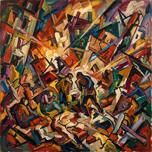 Spontaneous & Dynamic Earthquake Aftermath Art