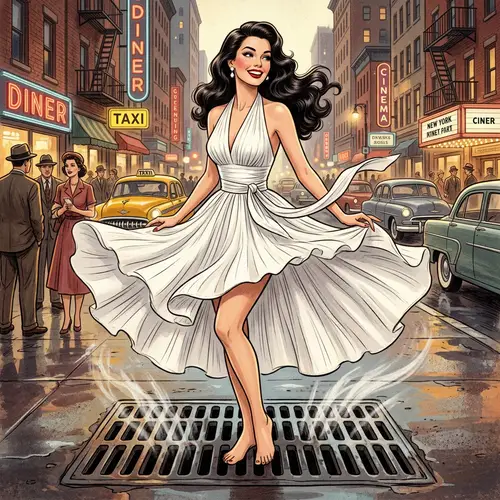 Elegant Hollywood Glamour | Iconic Vintage-Inspired Illustration