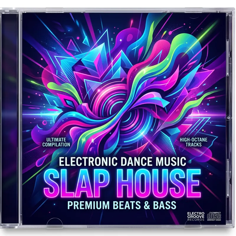 EDM Slap House CD Cover Design | Vibrant Abstract Art