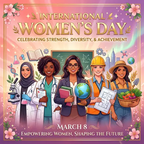 Empowering Women of Diversity: International Women's Day Poster