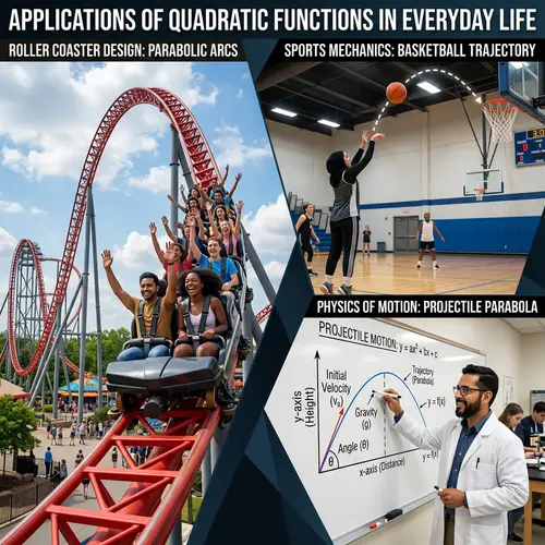 Quadratic Functions in Everyday Life: Collage Illustration