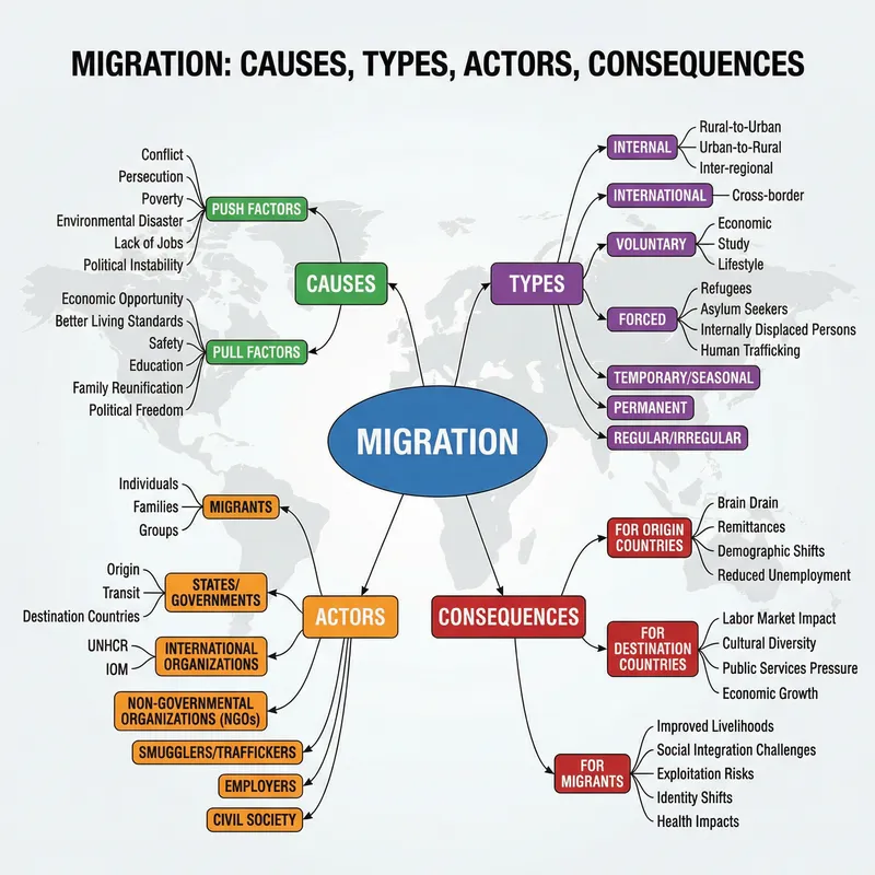 Spanish Migration Concept Map: Causes, Types, Actors, Consequences | Website