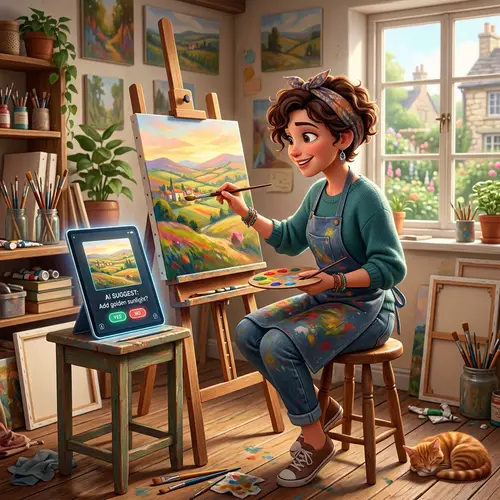 Stunning AI Woman Art: Pixar-Style Paintings