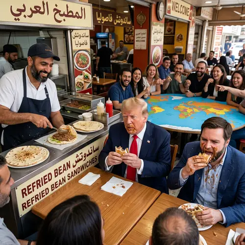 Trump's Messy Meal: Refried Bean Sandwich Fun