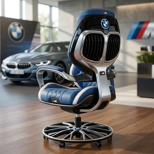 BMW-Inspired Chair: Luxury Design with Sleek Lines & Glossy Finishes