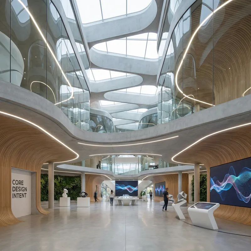 Futuristic 9x9m Exhibition Booth Design for viAct Futuristic 9x9m Exhibition Booth Design for viAct