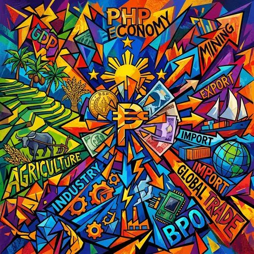 Abstract Representation of the Philippine Economy: Clashing Colors and Geometric Shapes