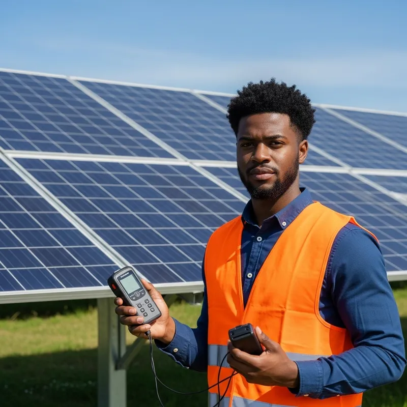 Energy Efficiency Engineer with Solar Panels