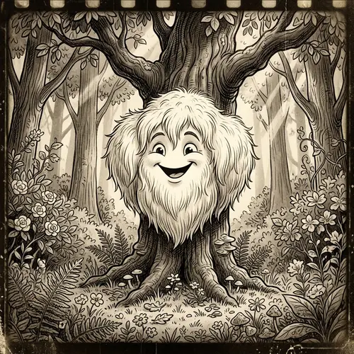 Enchanting Lion's Mane Mushroom in Old Disney Style