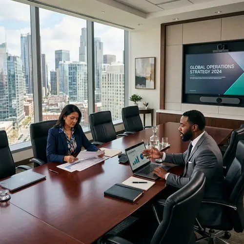 Professional Corporate Meeting Room with City View