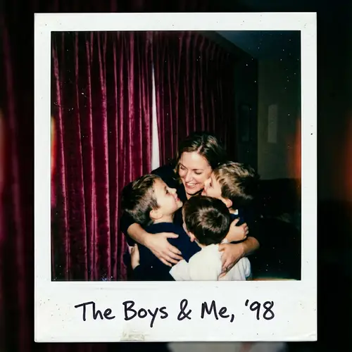 Polaroid Photo with Soft Blur and Hugging Friends