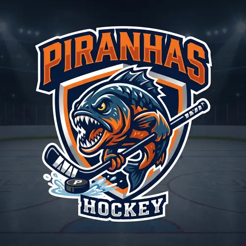Piranha Hockey Logo - Fierce Team Spirit