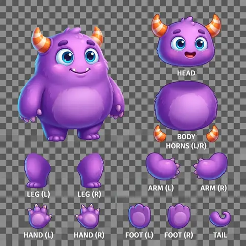 3D-Like 2D Monster Character for Game Creation