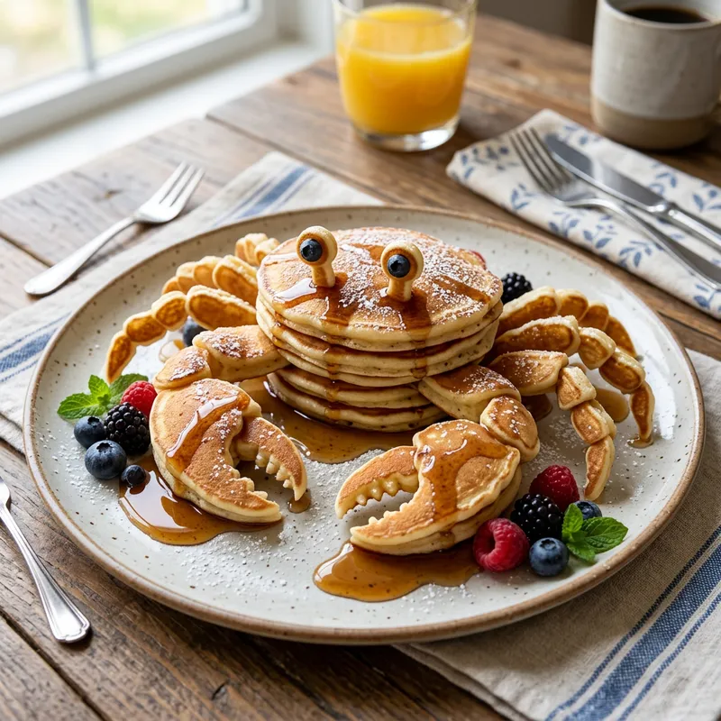 Crab Made of Pancake - Fun Cooking Idea