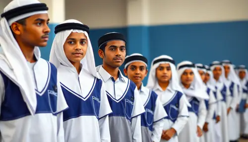Omani Students in Traditional School Uniforms