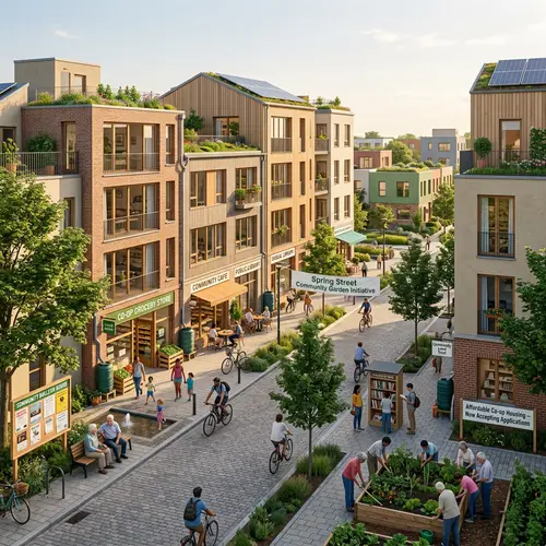 Future Sustainable Neighborhood with Diverse Housing & Green Spaces
