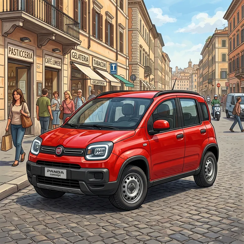 Compact City Car Design Inspired by Fiat Panda