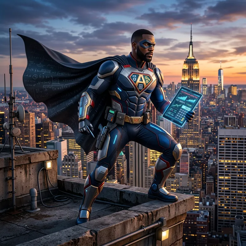 Black Male Accountant Superhero - Unleash Your Financial Powers