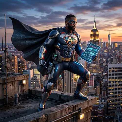 Black Male Accountant Superhero - Unleash Your Financial Powers